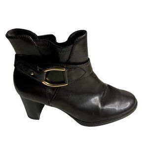 Dockers Women's Chocolate Brown Blocked Ankle Heel Boots